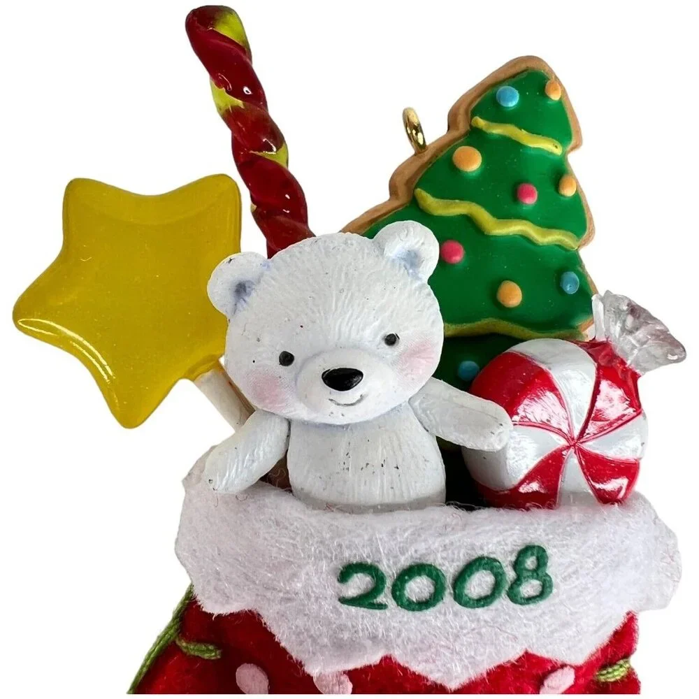 Hallmark Keepsake Christmas Ornament 2008 A Christmas Surprise Mitten Stocking